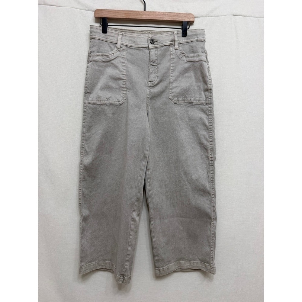 Kuhl Freeflex Wide Leg Pants Womens 14 Regular Tan Khaki Linen Blend